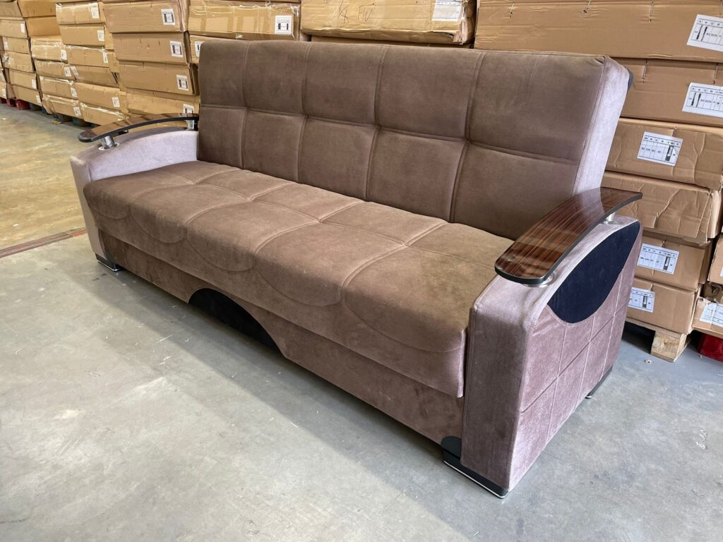 Black D-Arm Turkish Sofa Bed